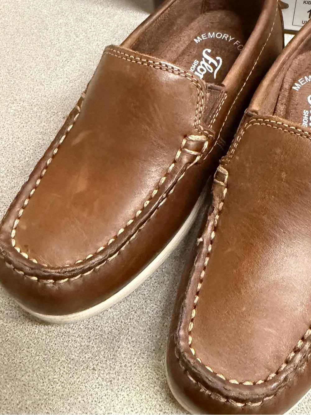 Boys Slip-On Leather Loafer - Brown
